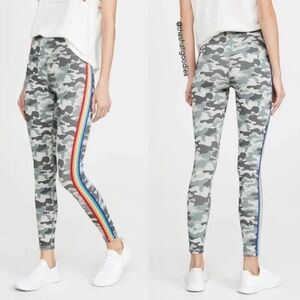 Spiritual Gangster Camo Leggings with Rainbow Stripes Size XS